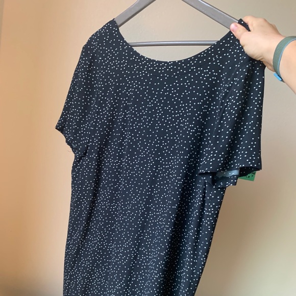 Madewell Shift Back Zip Black and White Dot Dress - Picture 2 of 4